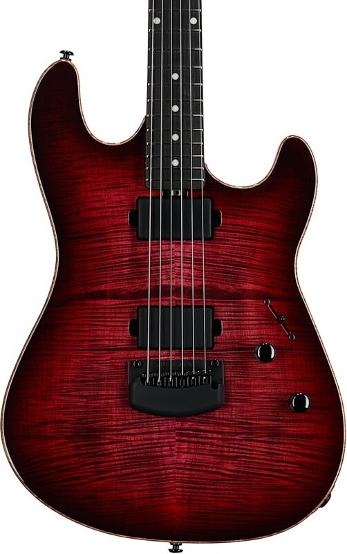 Ernie Ball Music Man Sabre HT Electric Guitar (with Mono Gig Bag), Raspberry Burst, Serial Number H03922, Body Straight Front