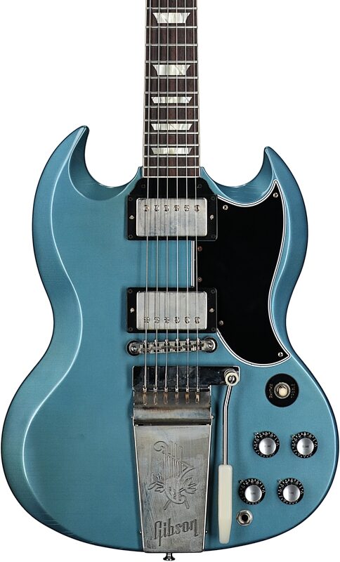 Gibson Custom 1964 SG Maestro Murphy Lab Ultra Light Age (with Case), Pelham Blue, Serial Number 205834, Body Straight Front
