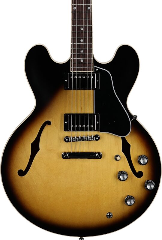 Gibson ES-335 Dot Satin Electric Guitar (with Case), Vintage Burst, Serial Number 229820203, Body Straight Front