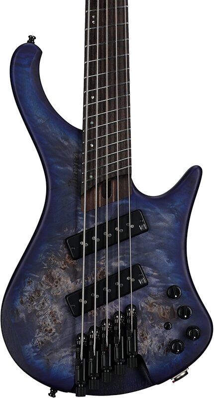 Ibanez EHB1505MS Bass Guitar, 5-String (with Gig Bag), Pacific Blue Burst, Serial Number 211P01I221008010, Body Straight Front