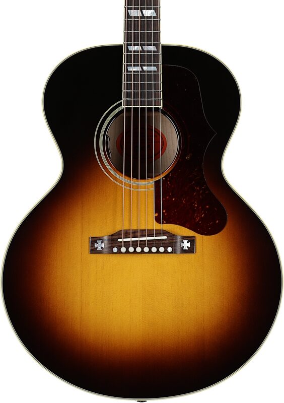 Gibson J-185 Original Acoustic-Electric Guitar (with Case), Vintage Sunburst, Serial Number 20343104, Body Straight Front