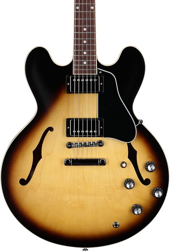 Gibson ES-335 Dot Satin Electric Guitar (with Case), Vintage Burst, Serial Number 204030097, Body Straight Front