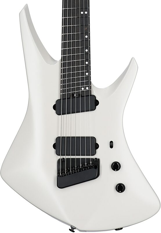 Ernie Ball Music Man Kaizen 7 Electric Guitar (with Case), Chalk White, Serial Number S09565, Body Straight Front