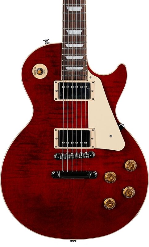 Gibson Les Paul Standard 50s Custom Color Electric Guitar, Figured Top (with Case), Cherry, Serial Number 220230313, Body Straight Front