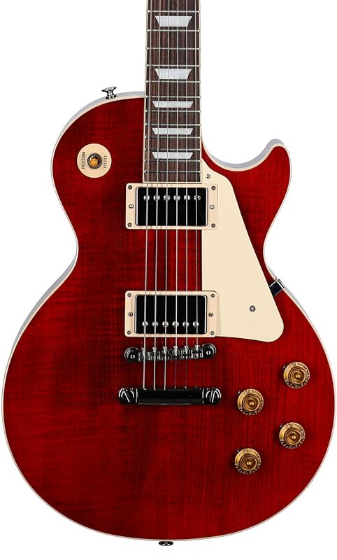 Gibson Les Paul Standard 50s Custom Color Electric Guitar, Figured Top (with Case), Cherry, Serial Number 222830060, Body Straight Front