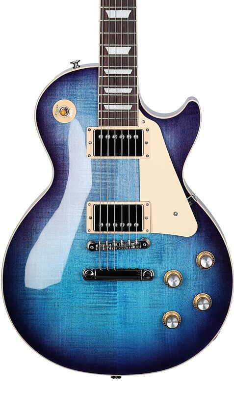 Gibson Les Paul Standard 60s Custom Color Electric Guitar, Figured Top (with Case), Blueberry Burst, Serial Number 221930346, Body Straight Front