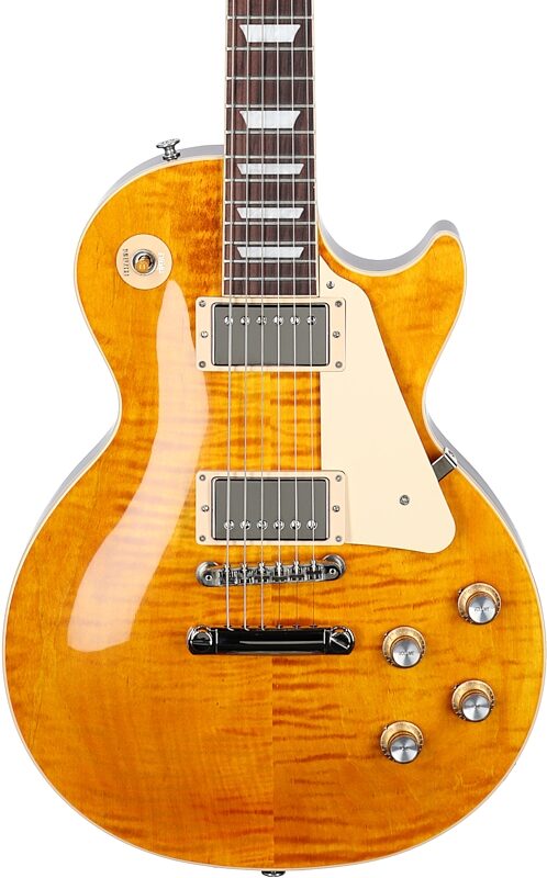 Gibson Les Paul Standard 60s Custom Color Electric Guitar, Figured Top (with Case), Honey Amber, Serial Number 222030323, Body Straight Front