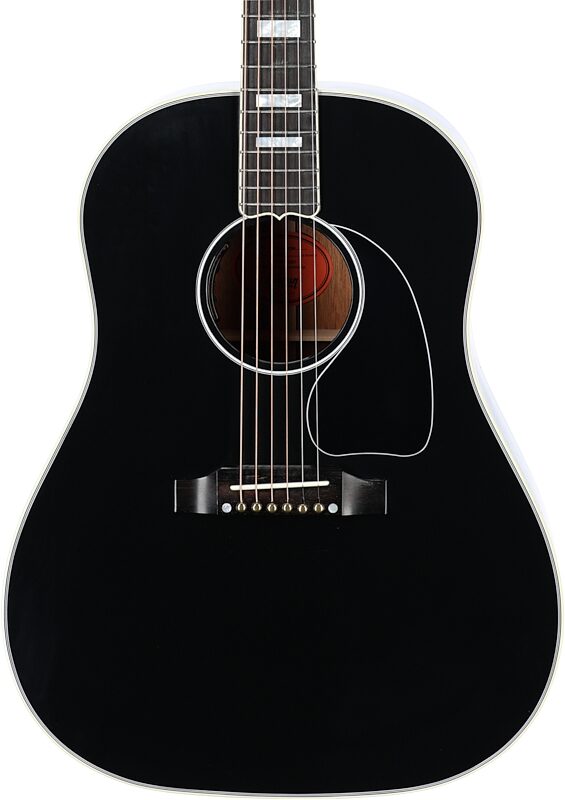 Gibson Custom J-45 Acoustic-Electric Guitar (with Case), Ebony, Serial Number 22963031, Body Straight Front