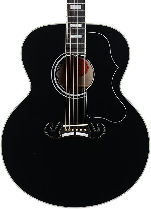 Gibson Custom Shop SJ200 Custom Jumbo Acoustic-Electric Guitar (with Case), Ebony, Serial Number 23173025, Body Straight Front