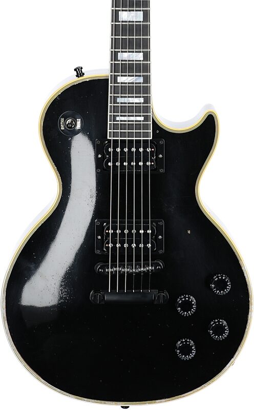 Gibson Custom Kirk Hammett 1989 Les Paul Custom Electric Guitar (with Case), Ebony, Serial Number Kh100, Body Straight Front