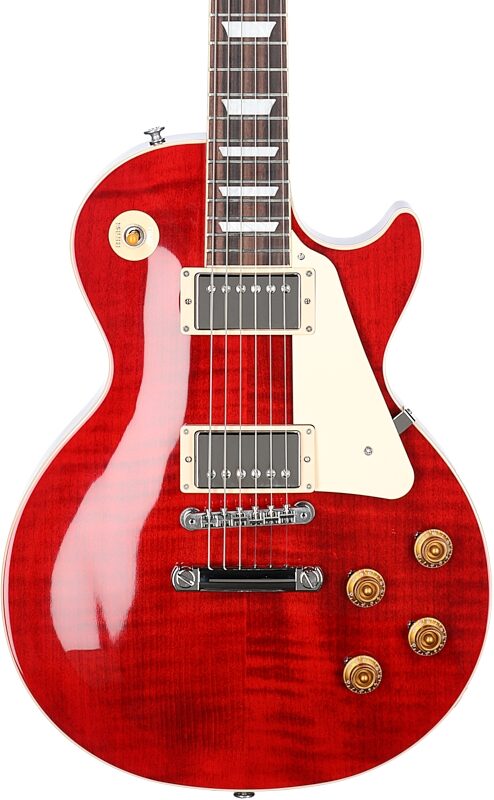 Gibson Les Paul Standard 50s Custom Color Electric Guitar, Figured Top (with Case), Cherry, Serial Number 223730423, Body Straight Front