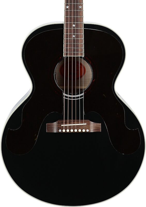 Gibson Everly Brothers J-180 Jumbo Acoustic-Electric Guitar (with Case), Ebony, Serial Number 20644138, Body Straight Front
