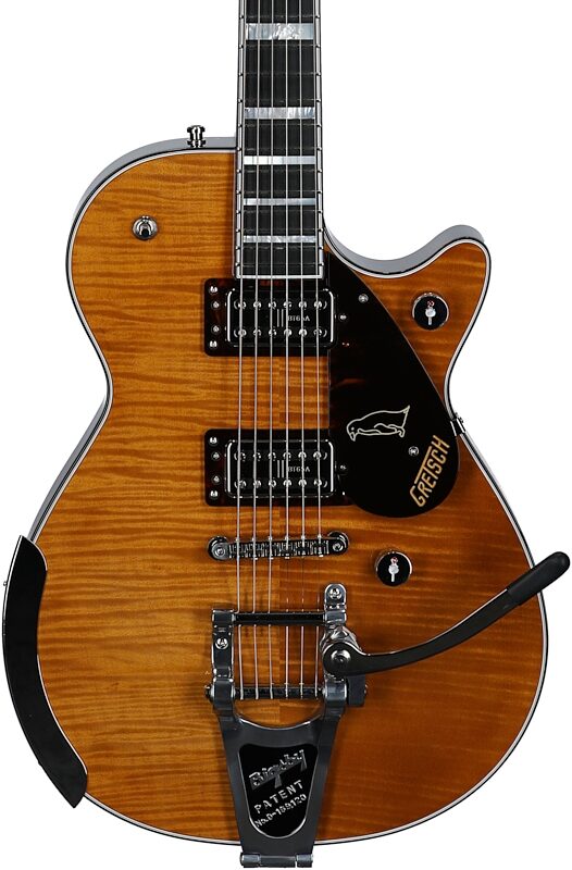 Gretsch G6134TFM-NH Nigel Hendroff Signature Penguin Electric Guitar (with Case), Penguin Amber, Serial Number JT23114430, Body Straight Front
