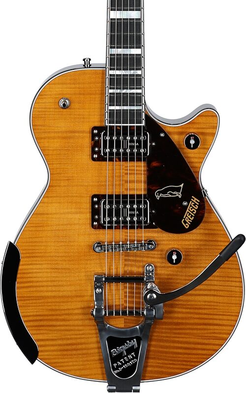 Gretsch G6134TFM-NH Nigel Hendroff Signature Penguin Electric Guitar (with Case), Penguin Amber, Serial Number JT23114436, Body Straight Front