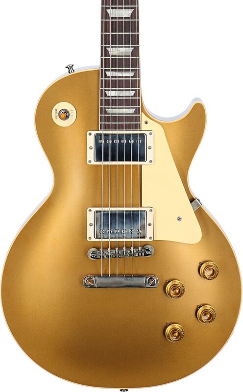 Gibson Custom 57 Les Paul Standard Goldtop VOS Electric Guitar (with Case), Gold Top with Dark Back, Serial Number 74814, Body Straight Front