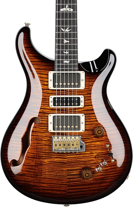 PRS Paul Reed Smith Special Semi-Hollow 10-Top Limited Edition Electric Guitar (with Case), Black Gold Burst, Serial Number 0378707, Body Straight Front