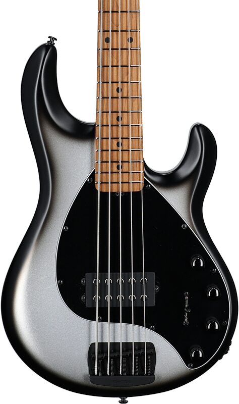 Ernie Ball Music Man StingRay 5 Special Electric Bass, 5-String (with Case), Black Rock, Serial Number K03704, Body Straight Front