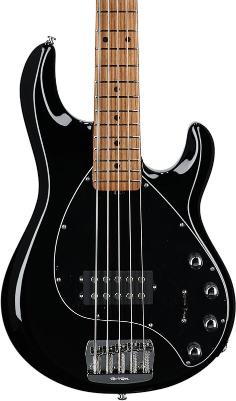 Ernie Ball Music Man StingRay 5 Special Electric Bass, 5-String (with Case), Black, Serial Number K02496, Body Straight Front