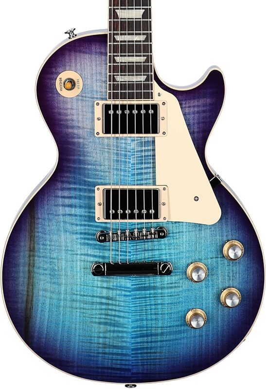 Gibson Les Paul Standard 60s Custom Color Electric Guitar, Figured Top (with Case), Blueberry Burst, Serial Number 211440221, Body Straight Front