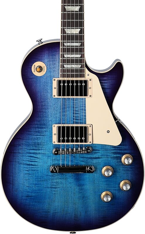Gibson Les Paul Standard 60s Custom Color Electric Guitar, Figured Top (with Case), Blueberry Burst, Serial Number 211540096, Body Straight Front