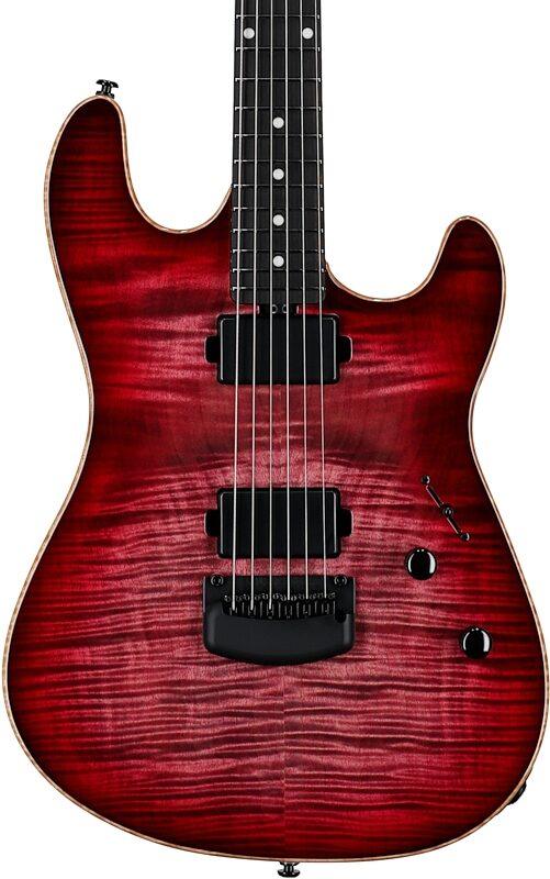 Ernie Ball Music Man Sabre HT Electric Guitar (with Mono Gig Bag), Raspberry Burst, Serial Number H06908, Body Straight Front