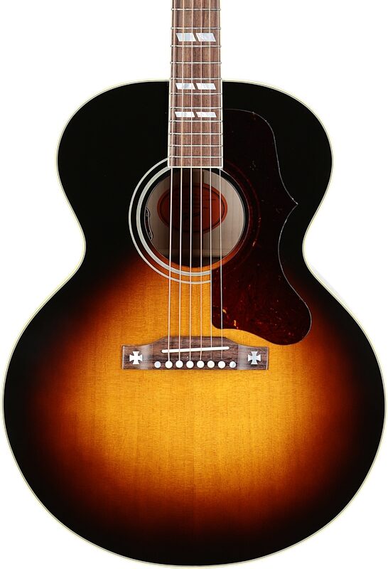 Gibson J-185 Original Acoustic-Electric Guitar (with Case), Vintage Sunburst, Serial Number 21214116, Body Straight Front