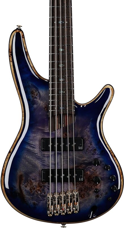 Ibanez SR2605 Premium Electric Bass, 5-String (with Gig Bag), Cerulean Blue Burst, Serial Number 240300081, Body Straight Front