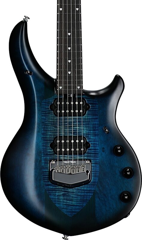 Ernie Ball Music Man Majesty 6 Electric Guitar (with Mono Gig Bag), Blue Silk, Serial Number M016889, Body Straight Front