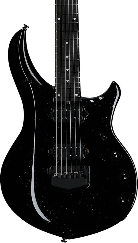 Ernie Ball Music Man Majesty 6 Electric Guitar (with Mono Gig Bag), Black Frosting, Serial Number M018163, Body Straight Front