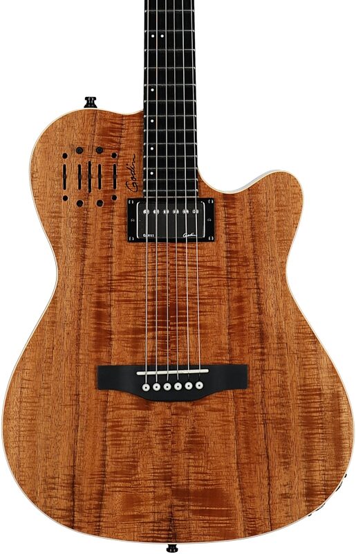 Godin A6 Ultra Extreme Electric Guitar (with Gig Bag), Koa, Serial Number 21123101, Body Straight Front