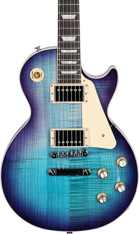 Gibson Les Paul Standard 60s Custom Color Electric Guitar, Figured Top (with Case), Blueberry Burst, Serial Number 212740373, Body Straight Front