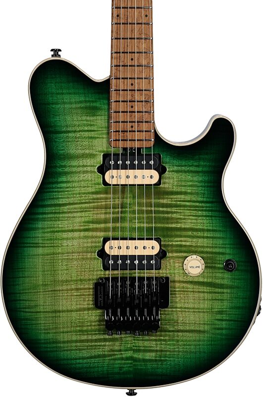 Ernie Ball Music Man Axis Electric Guitar (with Case), Matcha Flame, with Mono Bag, Serial Number H05267, Body Straight Front