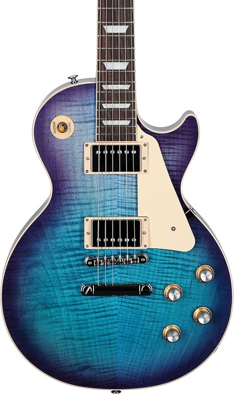 Gibson Les Paul Standard 60s Custom Color Electric Guitar, Figured Top (with Case), Blueberry Burst, Serial Number 230530192, Body Straight Front