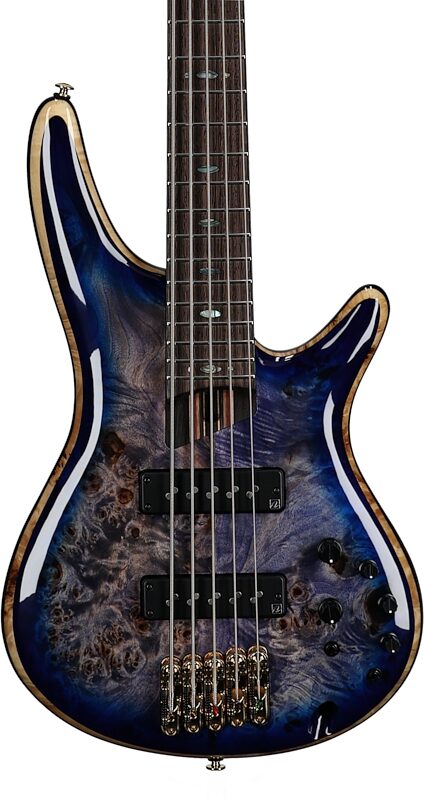 Ibanez SR2605 Premium Electric Bass, 5-String (with Gig Bag), Cerulean Blue Burst, Serial Number 211P04231105020, Body Straight Front