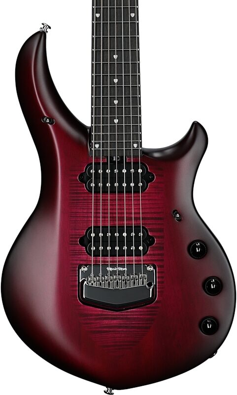 Ernie Ball Music Man Majesty 7 Electric Guitar, 7-String (with Mono Gig Bag), Amaranth, Serial Number M018365, Body Straight Front