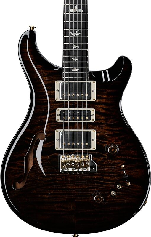 PRS Paul Reed Smith Special Semi-Hollow 10-Top Limited Edition Electric Guitar (with Case), Black Gold Burst, Serial Number 0385743, Body Straight Front