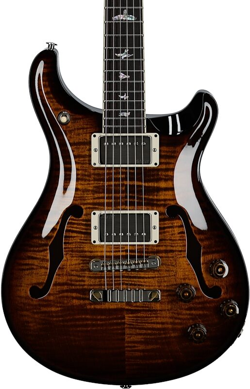 PRS Paul Reed Smith McCarty 594 Hollowbody II Electric Guitar, Black Gold Burst, Serial Number 0384872, Body Straight Front