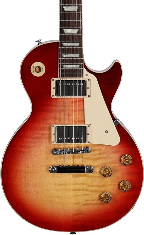 Gibson Exclusive '50s Les Paul Standard AAA Flame Top Electric Guitar (with Case), Heritage Cherry Sunburst, Serial Number 208540070, Body Straight Front