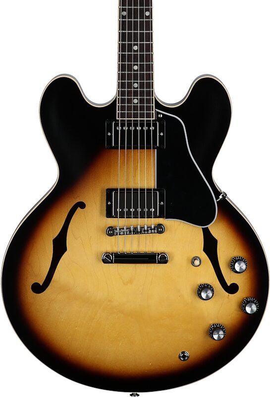 Gibson ES-335 Dot Satin Electric Guitar (with Case), Vintage Burst, Serial Number 214440317, Body Straight Front