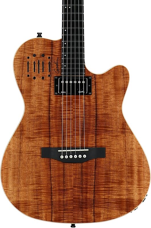 Godin A6 Ultra Extreme Electric Guitar (with Gig Bag), Koa, Serial Number 22214117, Body Straight Front