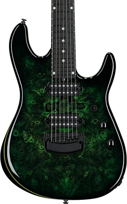 Ernie Ball Music Man Jason Richardson Cutlass HT Electric Guitar, 7-String (with Gig Bag), Kokiri Forest Green, Serial Number S10845, Body Straight Front