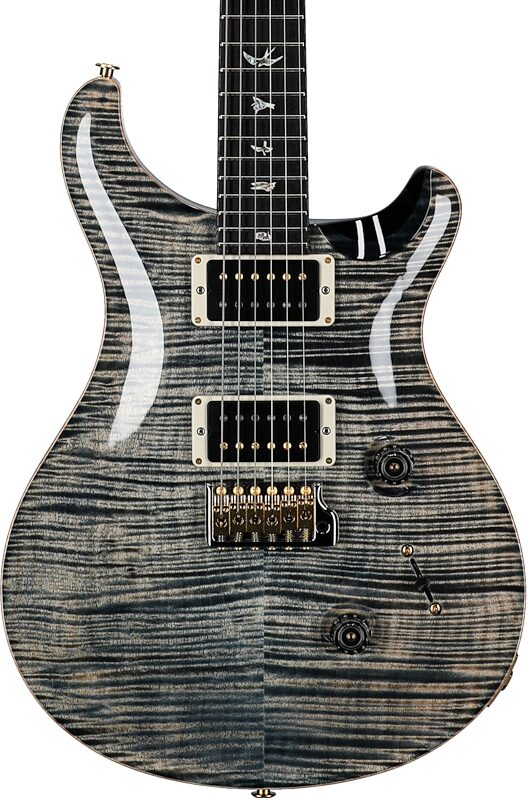 PRS Paul Reed Smith Custom 24 Pattern Thin 10-Top Electric Guitar (with Case), Faded Whale Blue, Serial Number 0387152, Body Straight Front