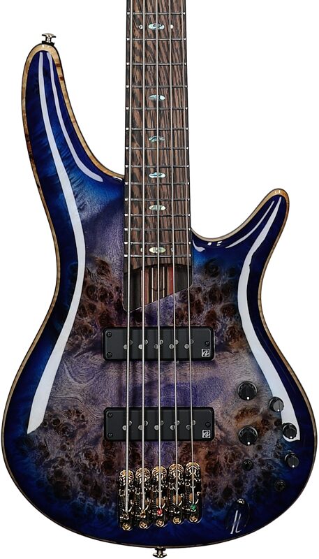 Ibanez SR2605 Premium Electric Bass, 5-String (with Gig Bag), Cerulean Blue Burst, Serial Number 240608607, Body Straight Front