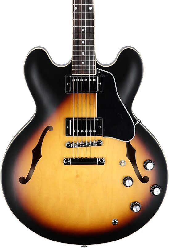 Gibson ES-335 Dot Satin Electric Guitar (with Case), Vintage Burst, Serial Number 203940001, Body Straight Front