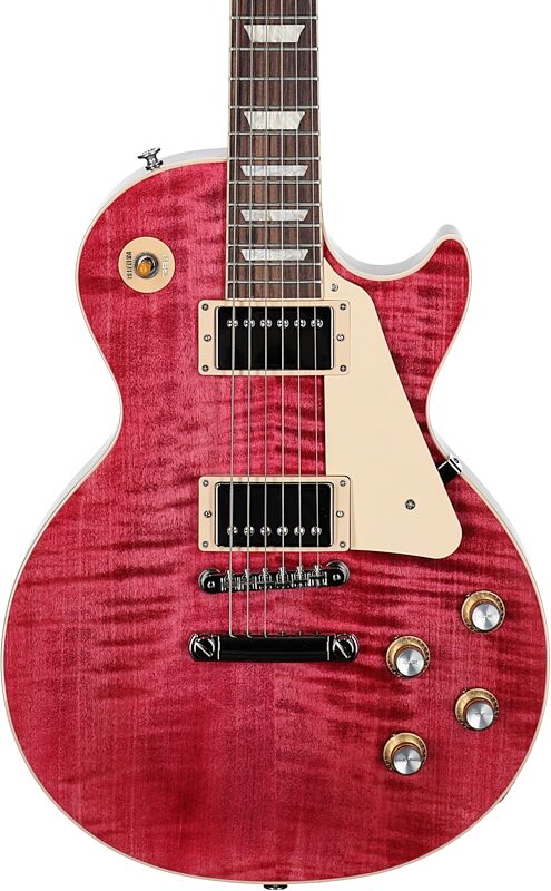 Gibson Les Paul Standard 60s Custom Color Electric Guitar, Figured Top (with Case), Transparent Fuchsia, Serial Number 231140178, Body Straight Front