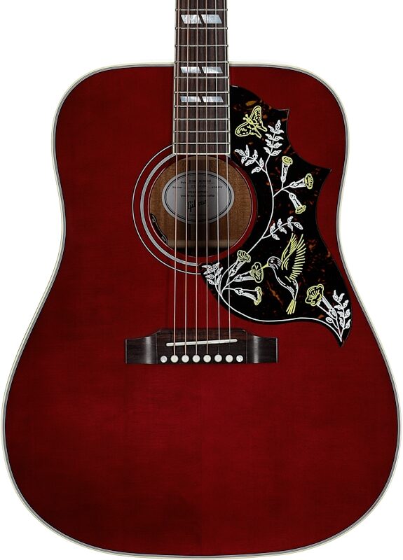 Gibson Limited Edition Hummingbird Standard Acoustic-Electric Guitar (with Case), Wine Red, Serial Number 23324104, Body Straight Front