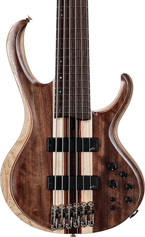 Ibanez BTB1836 Premium Electric Bass, 6-String (with Gig Bag), Natural Shadow, Serial Number 241010036, Body Straight Front