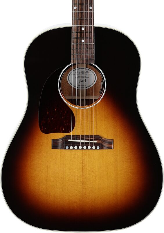 Gibson J-45 Standard Acoustic-Electric Guitar, Left Handed (with Case), Vintage Sunburst, Serial Number 23524150, Body Straight Front