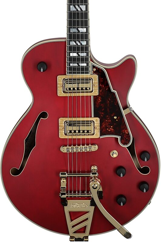 D'Angelico Deluxe Bobby Weir 3 Electric Guitar, Satin Transparent Wine, Serial Number W2401383, Body Straight Front