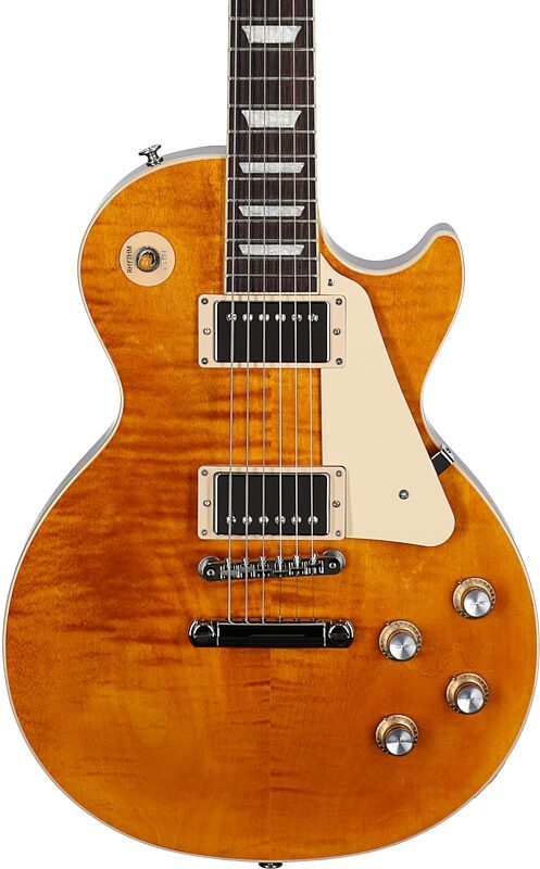 Gibson Les Paul Standard 60s Custom Color Electric Guitar, Figured Top (with Case), Honey Amber, Serial Number 203050234, Body Straight Front